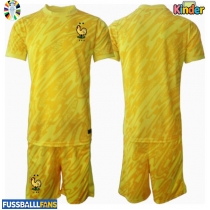 Frankreich Torwart Heimtrikotsatz Kinder EM 2024 Kurzarm (+ Kurze Hosen)